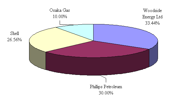 The biggest shareholder in the Sunrise Gas project is the project operator, Woodside Energy. The other three shareholders are: Philips Petroleum, Shell and Osaka Gas.